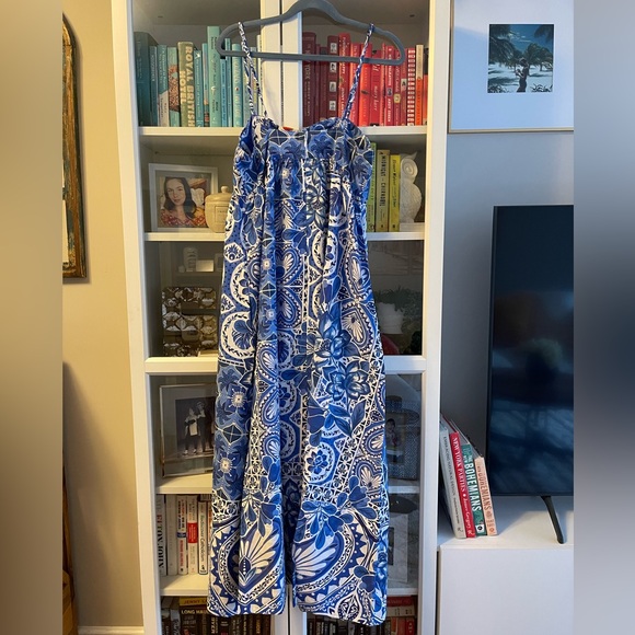 NWT FARM RIO Blue Tile Dream Maxi Dress - Picture 9 of 9